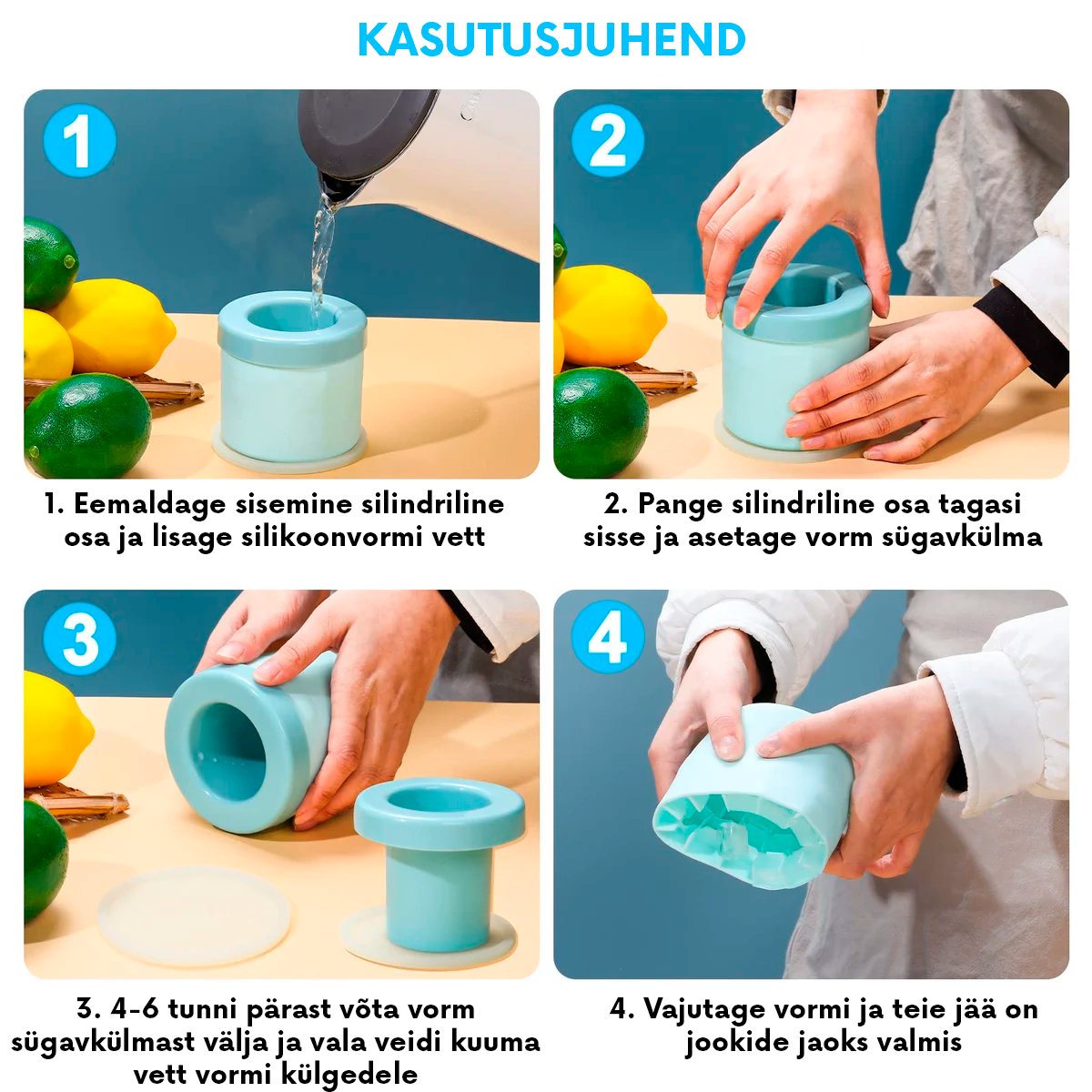 Silikoonist jääkuubiku vorm