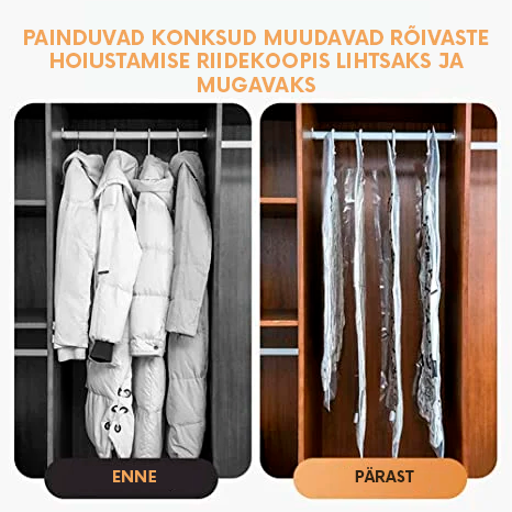 Rippuvad vaakum-hoiukotid