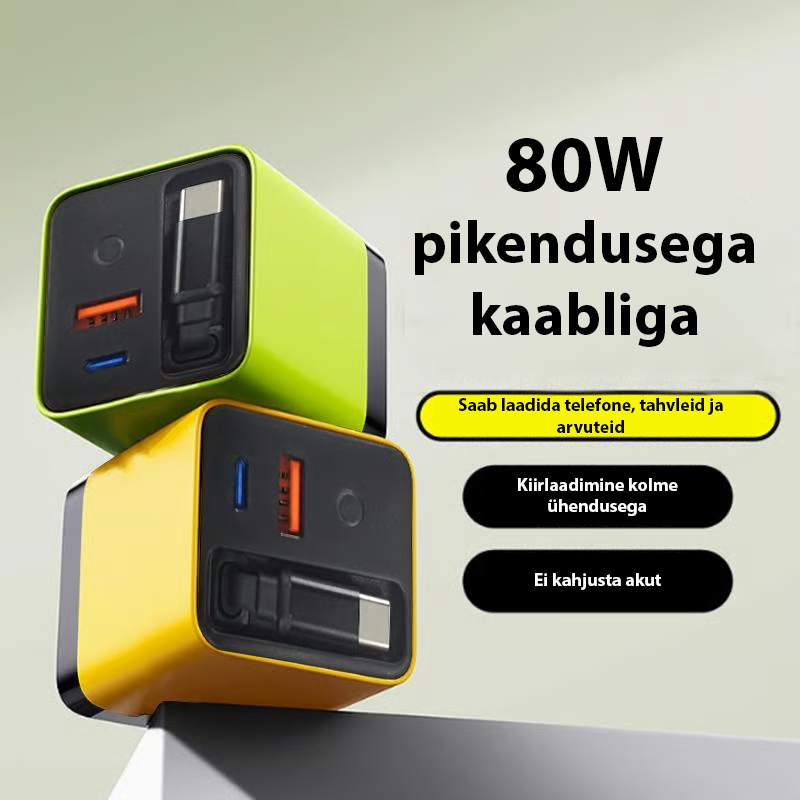 3-ühes 80W kiirlaadija